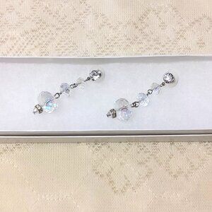 NEW Handcrafted Clear Beads Drop Earrings Women Fashion Jewelry Gifts